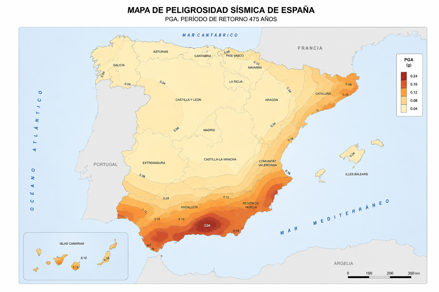 Mapa de peligrosidad sísmica de España