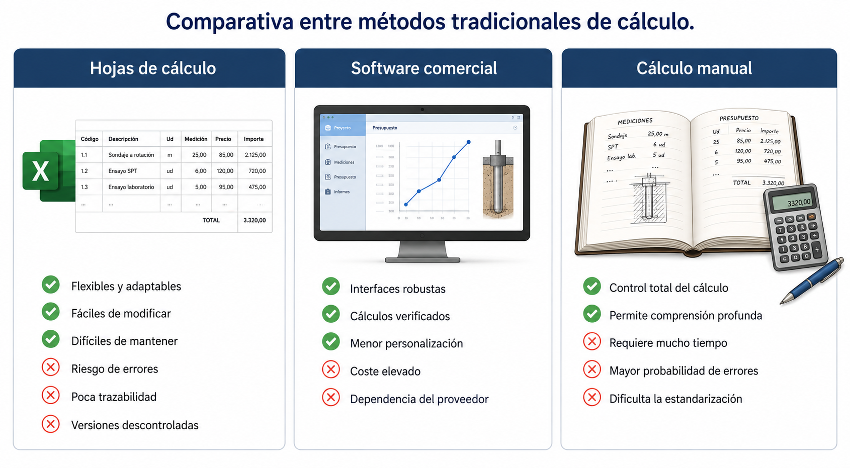 Comparativa entre formas de cálculo